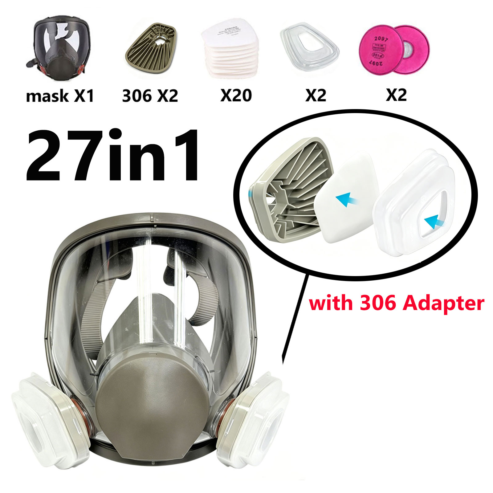 Respirateur intégral 6800 avec - Dust Mask Construction avis et prix